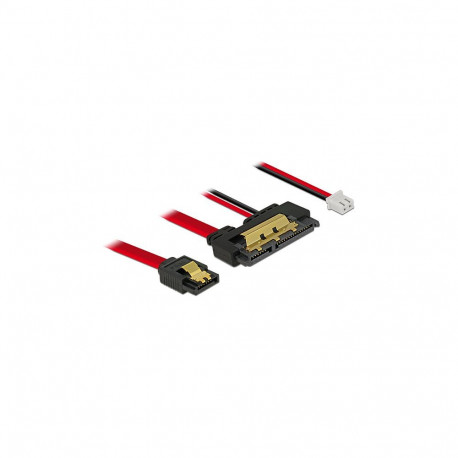 "Delock Kabel SATA 6 Gb/s 7 Pin Buchse + 2 Pin Strom Buchse > SATA 22 Pin Buchse gerade (5 V) Metall