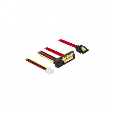 "Delock Kabel SATA 6 Gb/s 7 Pin Buchse + Floppy 4 Pin Strom Buchse > SATA 22 Pin Buchse unten gewink