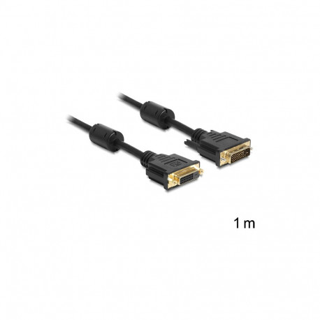 "Delock Verlängerungskabel DVI 24+1 Stecker zu DVI 24+1 Buchse 1 m schwarz"