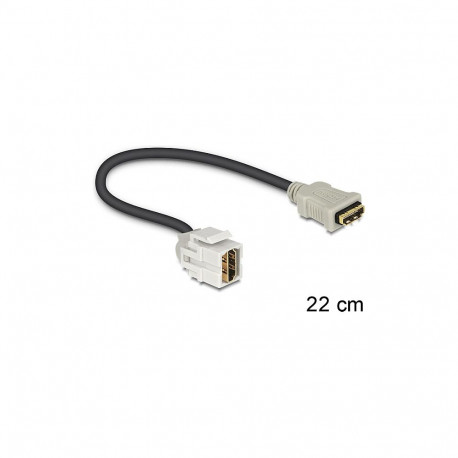 "Delock Keystone Modul HDMI Buchse 250° > HDMI Buchse mit Kabel weiß"