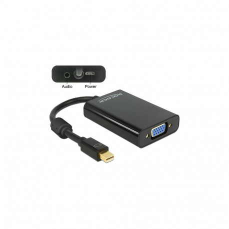 "Adapter mini DisplayPort 1.1 Stecker > VGA Buchse + Audio + Power schwarz"