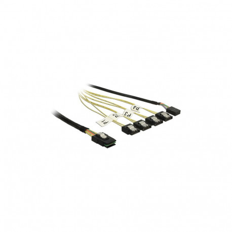 "Delock Kabel Mini SAS SFF-8087 > 4 x SATA 7 Pin Reverse + Sideband 0,5 m"
