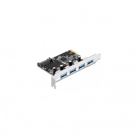 "PCI Express x1 Karte zu 4 x extern USB Typ-A Buchse SuperSpeed USB 5 Gbps (USB 3.2 Gen 1)"