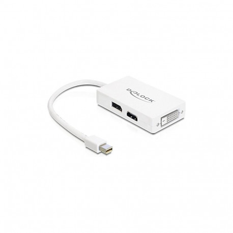 Adapter mini DisplayPort 1.1 pistikust VGA / HDMI / DVI pesaks, passiivne, valge