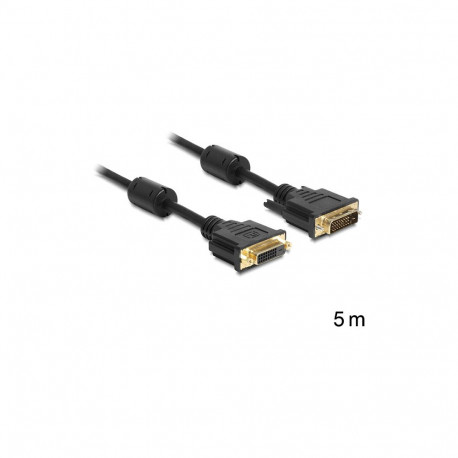 DVI 24+1 pistikuga > DVI 24+1 pesaga pikenduskaabel 5m, must