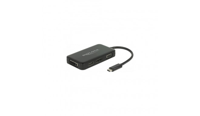USB Type-C™ pistikuga adapter VGA / HDMI / DVI / DisplayPort pesadega, must