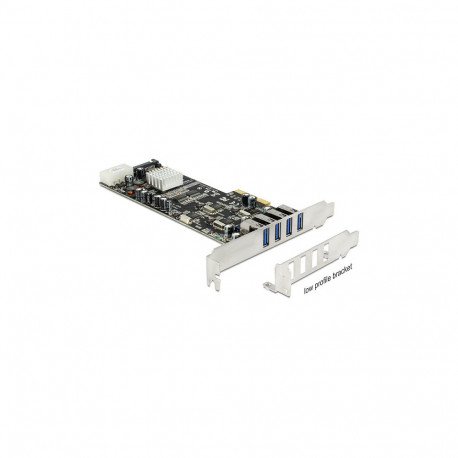 PCI Express x4 kaart 4 × välise USB 5 Gbps pordi jaoks, Quad Channel, madala profiiliga vormitegur