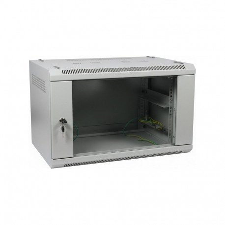 "ALLNET Netzwerkschrank 19"" 12HE 1-teilig T600mm Lichtgrau zerlegt(Flat Pack) SMA-Serie"