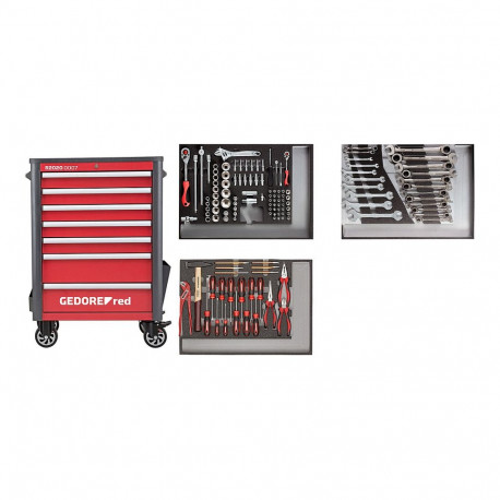 "Gedore red Werkzeugwagen WINGMAN (rot, inkl. 129 Werkzeuge)"