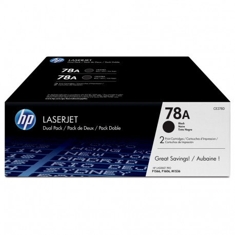 "HP 78A original LaserJet Toner cartridge CE278AD black standard capacity 2.100 pages 2-pack"