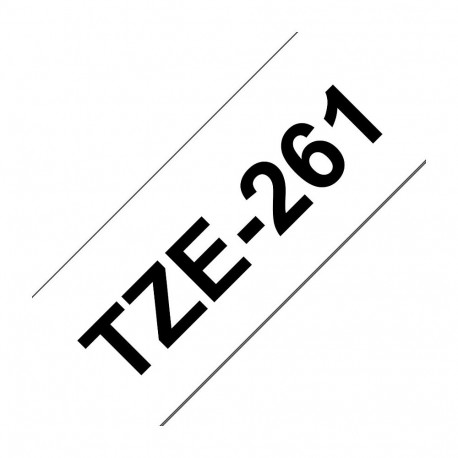 Brother TZE261 etiketikassett 36mm valge/must