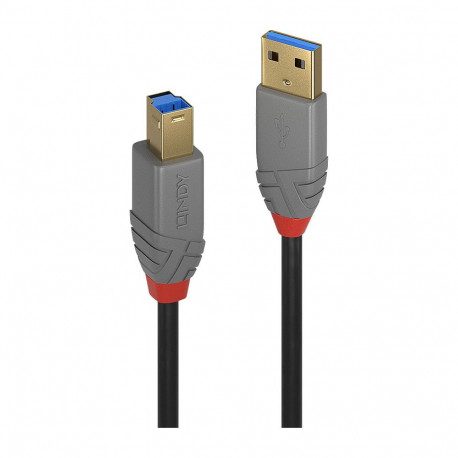 "LINDY 2m USB 3.0 Typ A an B Kabel Anthra Line 5Gbit/s"