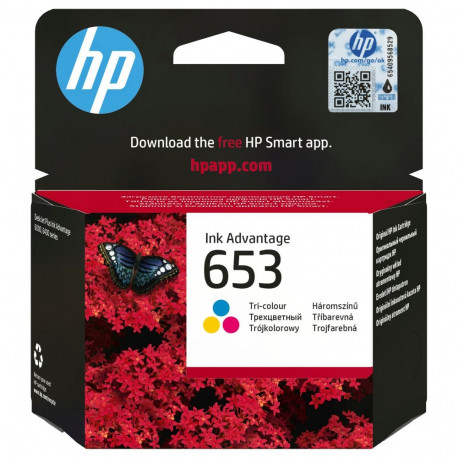 "HP 653 TRI-COLOR ORIGINAL INK"