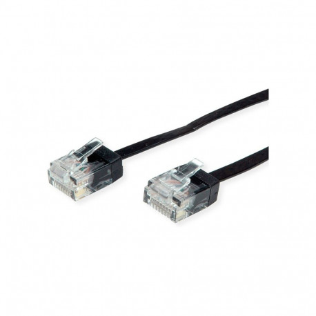 "ROLINE UTP Patchkabel Kat.6A Class EA extra-flach schwarz 0.5m"