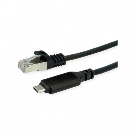 "ROLINE USB 3.2 Gen 2 Typ C zu Gigabit Ethernet Konverterkabel schwarz 3m"