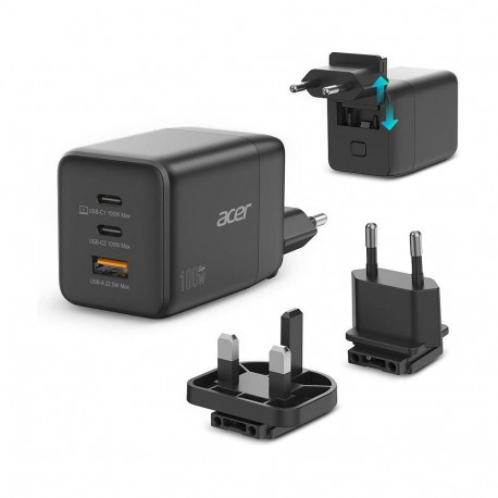 Acer GaN 100w 2 x USB-C + 1x USB-A must