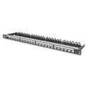 DIGITUS 0,5HE 24-Port modulaarne varjestatud must patch-paneel