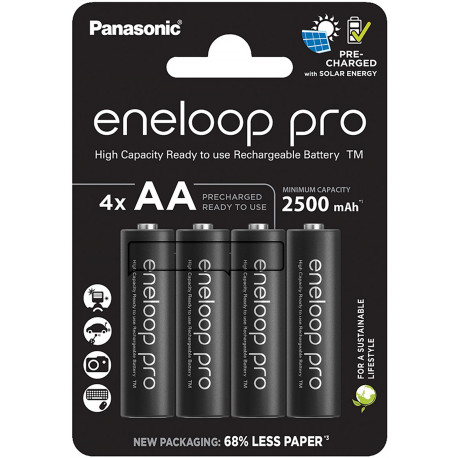 Panasonic eneloop rechargeable battery Pro AA 2500 4BP (opened package)