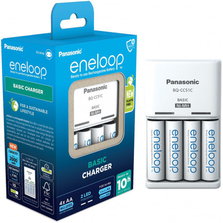 Panasonic eneloop charger BQ-CC51 + 4x2000mAh (opened package)