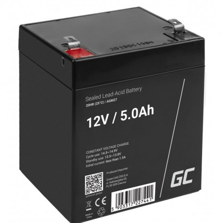 Green Cell AGM27 UPS aku suletud plii-happe (VRLA) 12 V 5 Ah