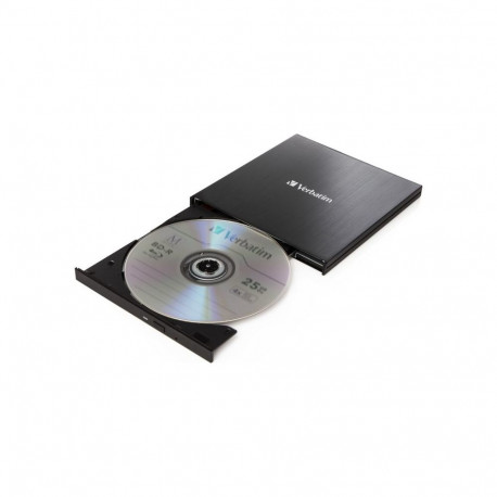 Verbatim External slimline Blu-ray Writer, Blu-ray burner (black, USB 3.1 Gen 1 (type-C))
