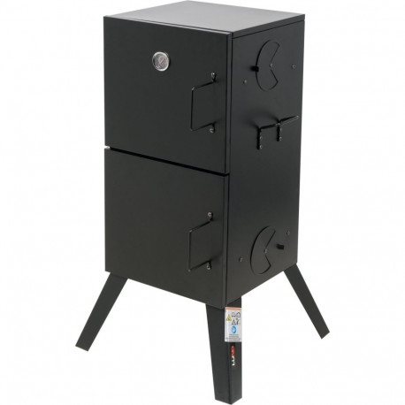 Steel smoker for smoking meat and fish 53x51x100cm thermometer adjustable ventilation 99916 LUND