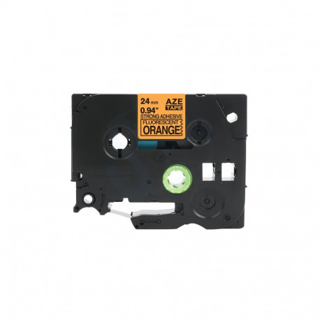 Compatible tape Brother TZe-SB51 Strong Adhesive Fluorescent  24mm Black on Orange