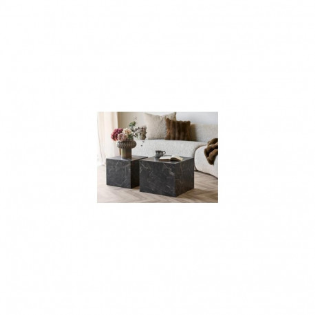 COFFEE TABLE BROWN SET 40X40X36 50X50X40