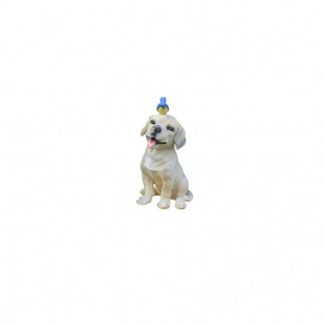 DECORATION DOG WITH BIRD 20.5X18.5X32CM