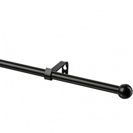CURTAIN ROD SET BLACK 160CM D16