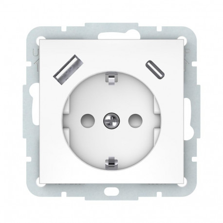 SOCKET USB-A+C WHITE RP16-002-22/A+C QR