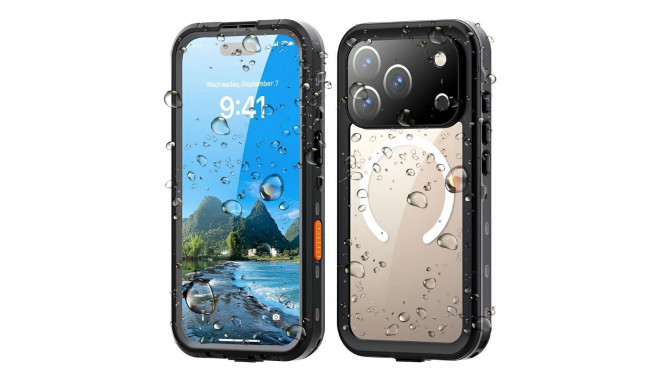 Case for iPhone 17 PRO Waterproof Shellbox DOT compatible with MagSafe black
