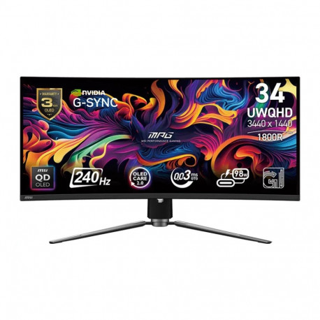 Monitor MPG 341CQPX QD-OLED 34 inches/LED/UWQHD/Curved/240Hz/Black