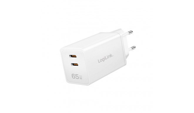 Dual USB socket adapter 65W, 2xUSB-C, white
