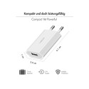 Valge USB-A vooluadapter, 5W, 5V/1A, 1xUSB-A