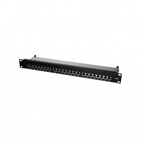 19 inches Cat.6 Patch panel 24 ports, STP, black