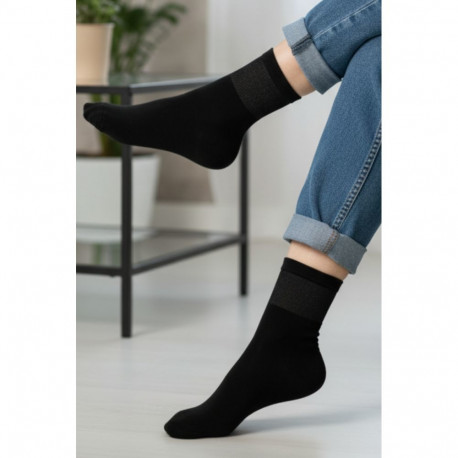 SOKISAHTEL SILVER hõbeniidiga musta värvi sokid 444, 446, 452