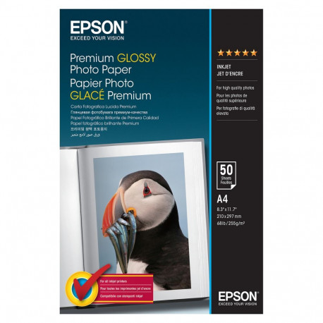 "EPSON Premium glnzend Foto Papier inkjet 225g/m2 A4 50 Blatt 1er-Pack"