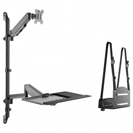Equip seinale kinnitatav tööjaam 17"-32"/1TFT 8Kg lite retail, must