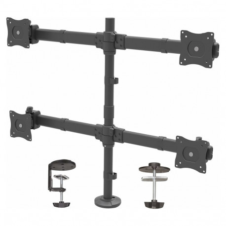 "STARTECH.COM Quad Monitor Mount - Articulating - Clamp or Grommet Mount - Monitors up to 24in - VES
