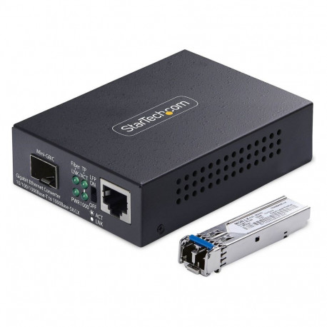 "Gigabit Singlemode SM LC Glasfaser-Medienkonverter 10 100 oder 1000Mbps 20 km RJ45 zu LC Vollmetall