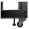 "25U Adjustable Depth Open Frame 4 Post Server Rack w/ Casters Levelers and Cable Management Hooks"