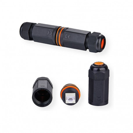 "VALUE RJ-45 Kupplung geschirmt, Cat.6A (Class EA), Outdoor/Industrie, schwarz"