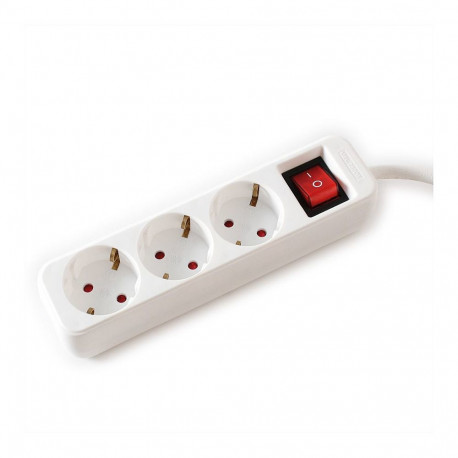 VALUE 3-pesaga lülitiga pikendusjuhe, valge, 10 m