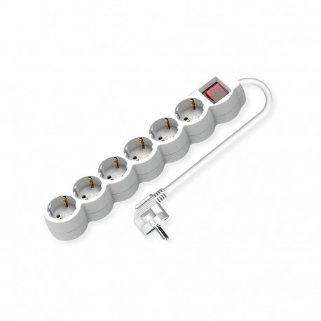 "VALUE 6-fach Steckdosenleiste mit Schalter, runde Dosen, wei, 1,5 m"