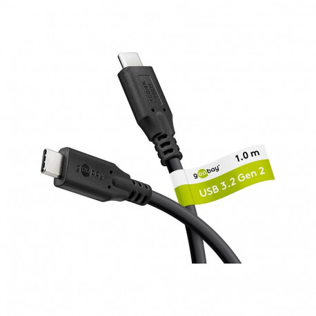 "Kabel USB-C  USB-C 3.2 Gen2, 10 Gbit/s, 1m, black Power Delivery 3.0, 100W, 4K, 60Hz"