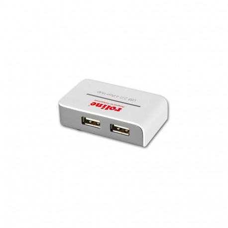 "ROLINE USB 2.0 Hub ""Black and White"", 4 Ports, mit Netzteil"