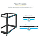 "StarTech 12U Adjustable Depth Open Frame 4 Post Server Rack w/ Casters / Levelers and Cable Managem