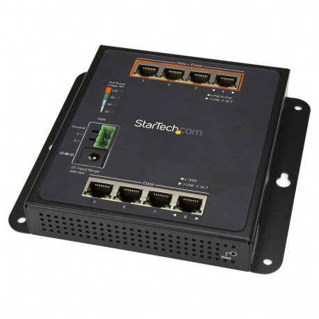 STARTECH.COM 8-pordiline hallatav tööstuslik seinakinnitusega POE Etherneti kommutaator - 30W per Po