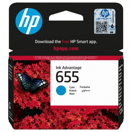HP 655 tsüaan originaal tindikassett seadmetele Deskjet Ink Advantage 3525, 46XX, 5525, 6525